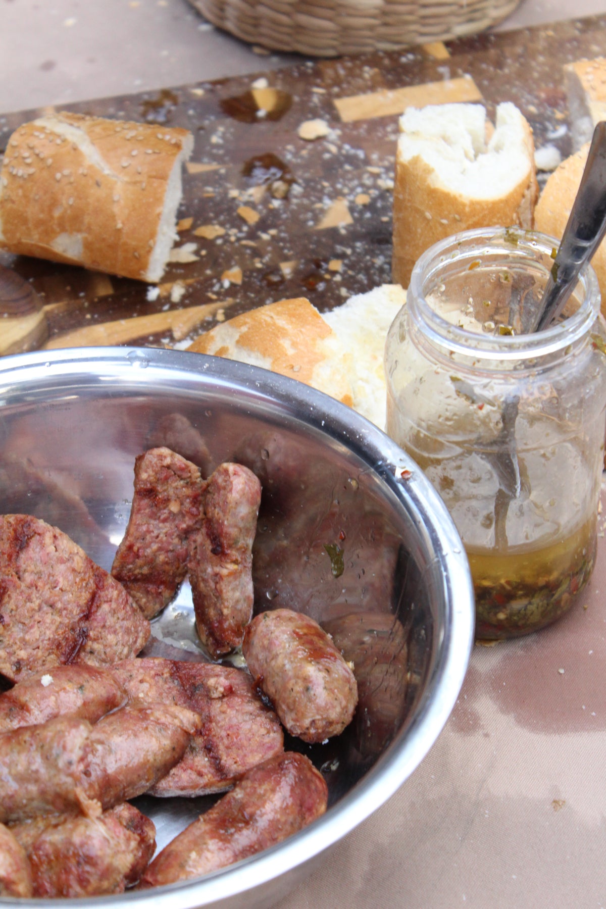 Chorizos con chimichurri